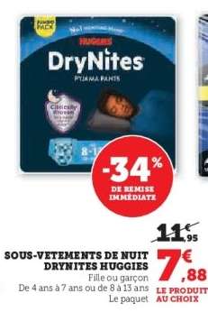 Sous-vêtements de nuit DryNites Huggies
