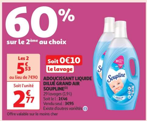Adoucissant Liquide Dilué Grand Air Soupline