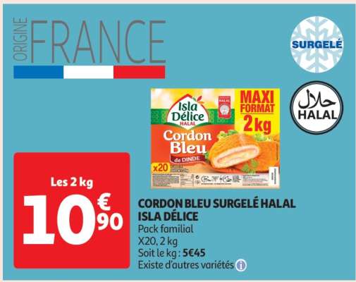 Cordon Bleu Surgelé Halal Isla Délice