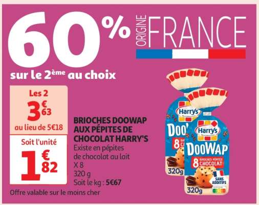 BRIOCHES DOOWAP AUX PÉPITES DE CHOCOLAT HARRY'S