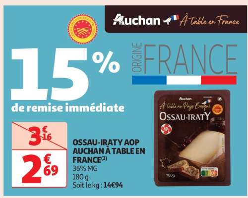 Ossau-Iraty Aop Auchan À Table En France