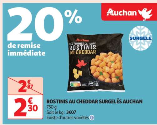 Rostinis Au Cheddar Surgelés Auchan