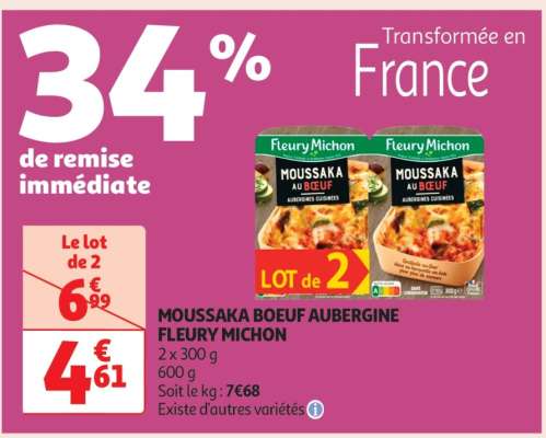 MOUSSAKA BOEUF AUBERGINE FLEURY MICHON
