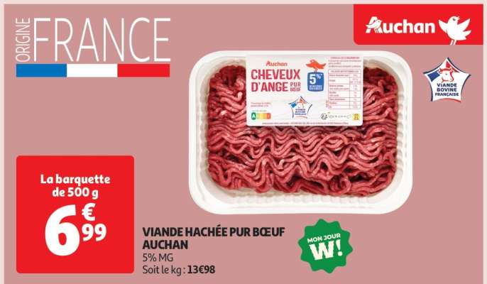 Viande Hachée Pur Bœuf Auchan