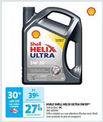 Huile Shell Helix Ultra 5W30