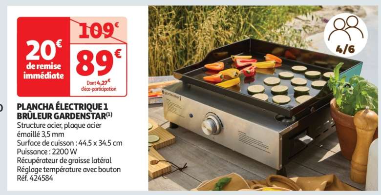 Plancha Électrique 1 Brûleur Gardenstar