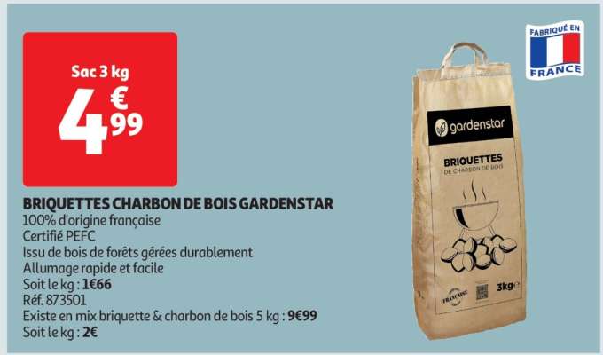 BRIQUETTES CHARBON DE BOIS GARDENSTAR