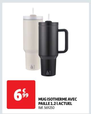 MUG ISOTHERME AVEC PAILLE 1.2 L ACTUEL