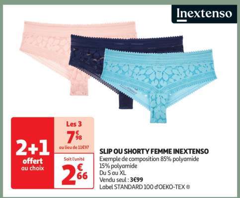 SLIP OU SHORTY FEMME INEXTENSO