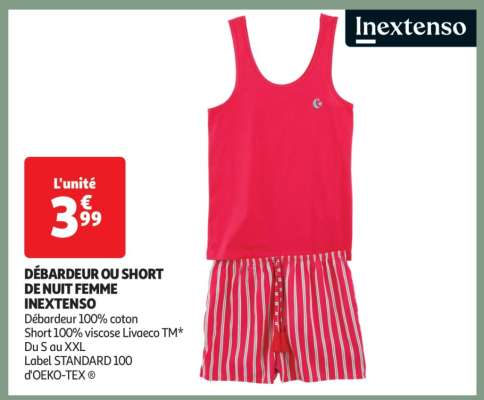 Débardeur Ou Short De Nuit Femme Inextenso