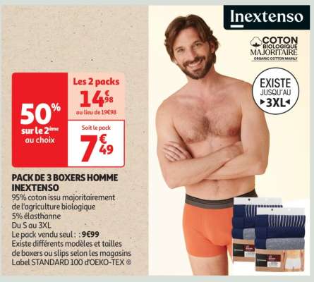 Pack De 3 Boxers Homme Inextenso