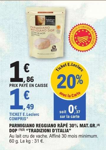 PARMIGIANO REGGIANO RÂPÉ 30% MAT.GR.