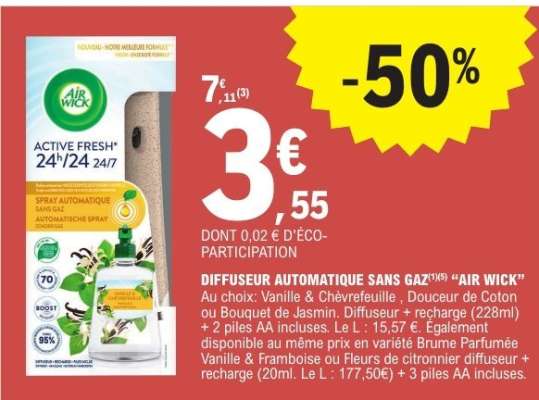 DIFFUSEUR AUTOMATIQUE SANS GAZ “AIR WICK”