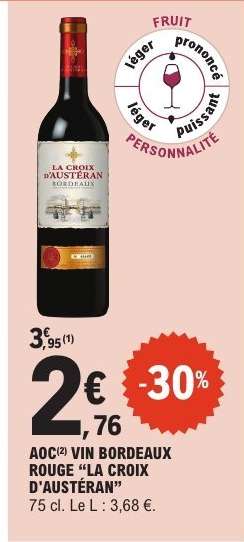 AOC VIN BORDEAUX ROUGE “LA CROIX D’AUSTÉRAN”