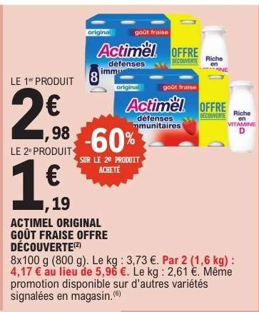 ACTIMEL ORIGINAL GOÛT FRAISE OFFRE DÉCOUVERTE