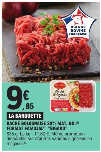 Haché Bolognaise 20% Mat. Gr. Format Familial 'Bigard'