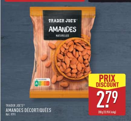 TRADER JOE'S AMANDES DÉCORTIQUÉES