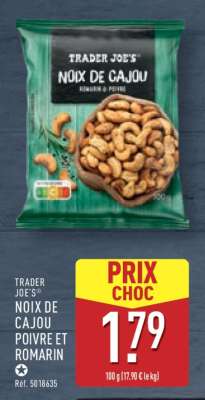 TRADER JOE'S NOIX DE CAJOU POIVRE ET ROMARIN