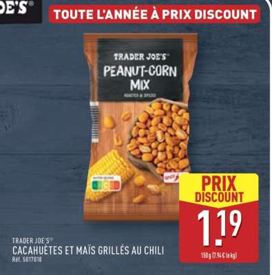 TRADER JOE'S Cacahuètes et maïs grillés au chili