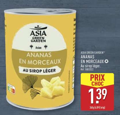ASIA GREEN GARDEN ANANAS EN MORCEAUX