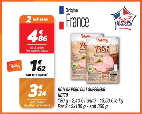 Rôti de Porc Cuit Supérieur Netto
