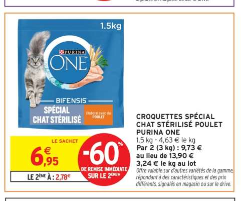 PURINA ONE BIFENSIS SPÉCIAL CHAT STÉRILISÉ