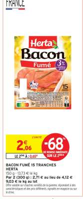 Bacon Fumé 15 Tranches Herta