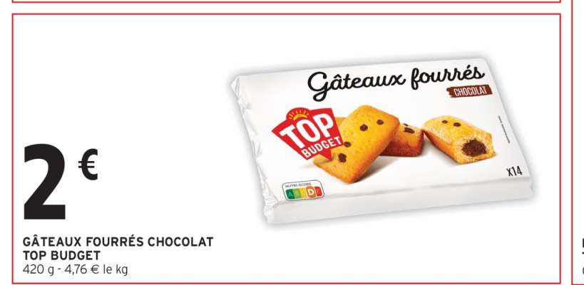 GÂTEAUX FOURRÉS CHOCOLAT TOP BUDGET