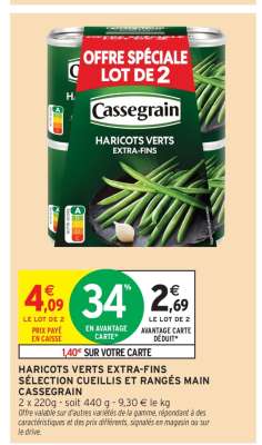 Haricots Verts Extra-Fins Cassegrain