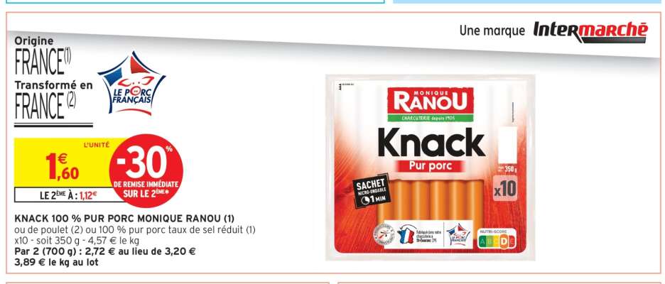 Knack 100% Pur Porc Monique Ranou
