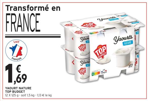YAOURT NATURE TOP BUDGET