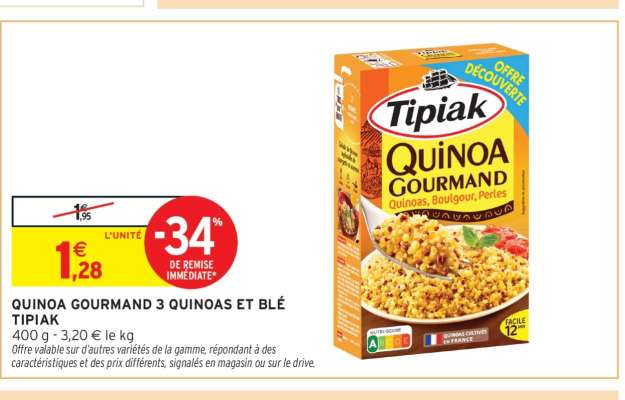 Quinoa Gourmand 3 Quinoas et Blé Tipiak