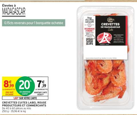 CREVETTES CUITES LABEL ROUGE PRODUCTEURS ET COMMERCANTS