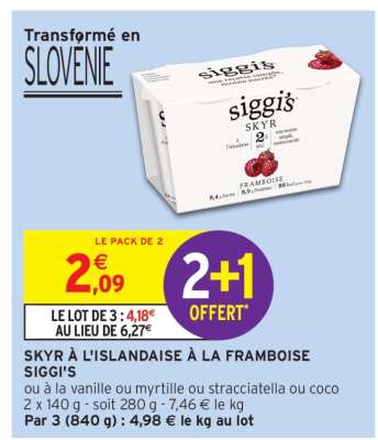 SKYR À L'ISLANDAISE À LA FRAMBOISE SIGGI'S
