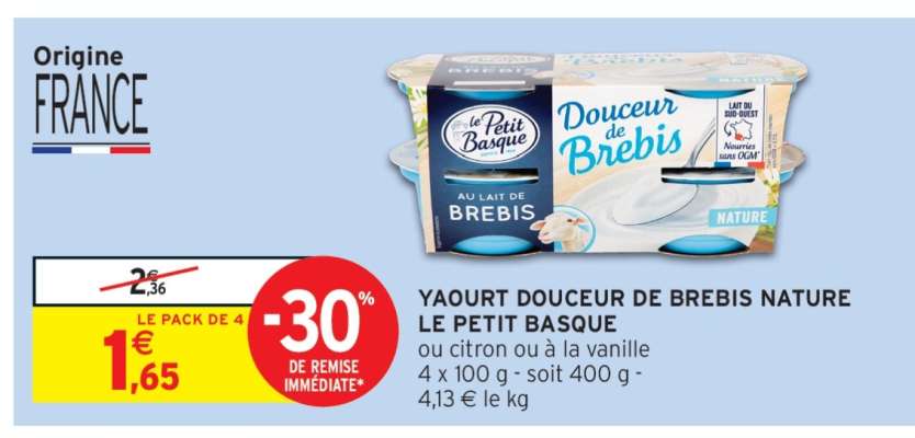 YAOURT DOUCEUR DE BREBIS NATURE LE PETIT BASQUE