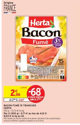 BACON FUMÉ 15 TRANCHES