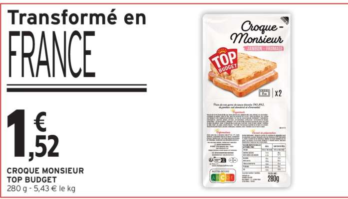 CROQUE MONSIEUR TOP BUDGET