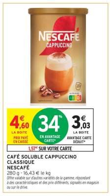 Café Soluble Cappuccino Classique Nescafé