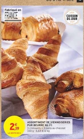 ASSORTIMENT DE VIENNOISERIES PUR BEURRE X6