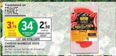 CHORIZO BARBECUE DOUX MORONI