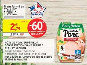 Rôti De Porc Superieur Fleury Michon
