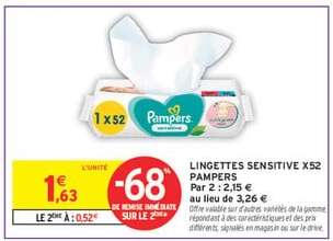 LINGETTES SENSITIVE X52 PAMPERS