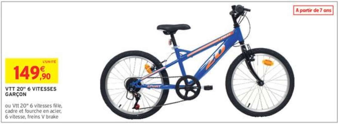 VTT 20" 6 vitesses garçon