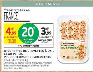 Brochettes de crevettes à l'ail et au persil