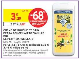 CRÈME DE DOUCHE ET BAIN EXTRA DOUCE LAIT DE VANILLE BIO