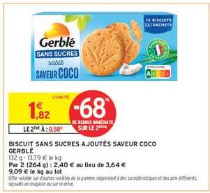 BISCUIT SANS SUCRES AJOUTÉS SAVEUR COCO GERBLÉ