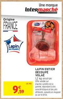 LAPIN ENTIER DÉCOUPÉ VOLAILLE