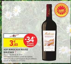 AOP BORDEAUX ROUGE MALESAN T