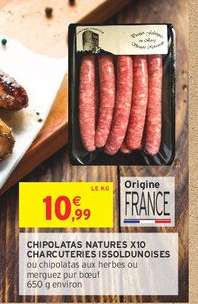 CHIPOLATAS NATURES X10 CHARCUTERIES ISSOLDUNOISES