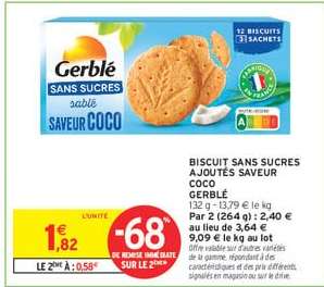 Biscuit Sans Sucres Ajoutés Saveur Coco